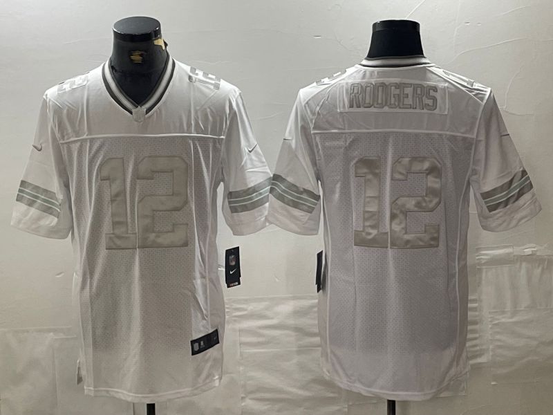 Men Green Bay Packers #12 Rodgers White platinum 2024 Nike Limited NFL Jersey style 1->atlanta falcons->NFL Jersey